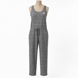 Roots Canada Sleeveless Drawstring Jumpsuit Romper Sz L Gray Lounge Active Yoga
